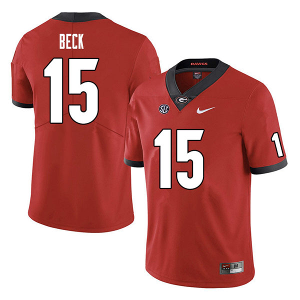 Mens Georgia Bulldogs #15 Carson Beck Nike Red Home Game Football jersey
