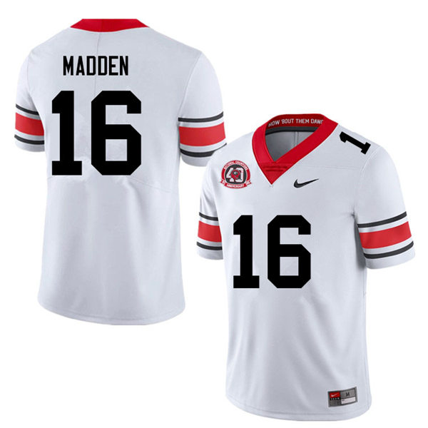 Mens Georgia Bulldogs #16 C.J. Madden white alternate 40th anniversary football Jersey