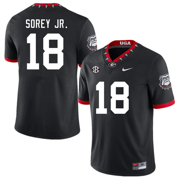 Mens Georgia Bulldogs #18 Xavian Sorey Jr. Nike 2020 Black College Foootball Game Jersey