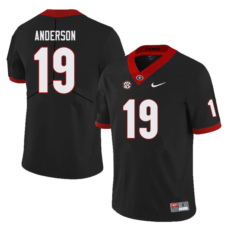 Mens Georgia Bulldogs #19 Adam Anderson Nike Black College Football Game jerseys