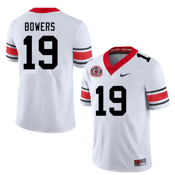 Mens Georgia Bulldogs #19 Brock Bowers Stitched Nike 40th anniversary White alternate football jersey