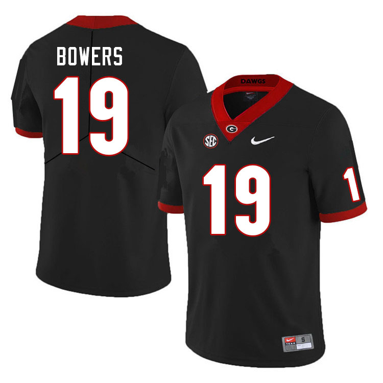 Mens Georgia Bulldogs #19 Brock Bowers Stitched Nike Black Foootball Jersey