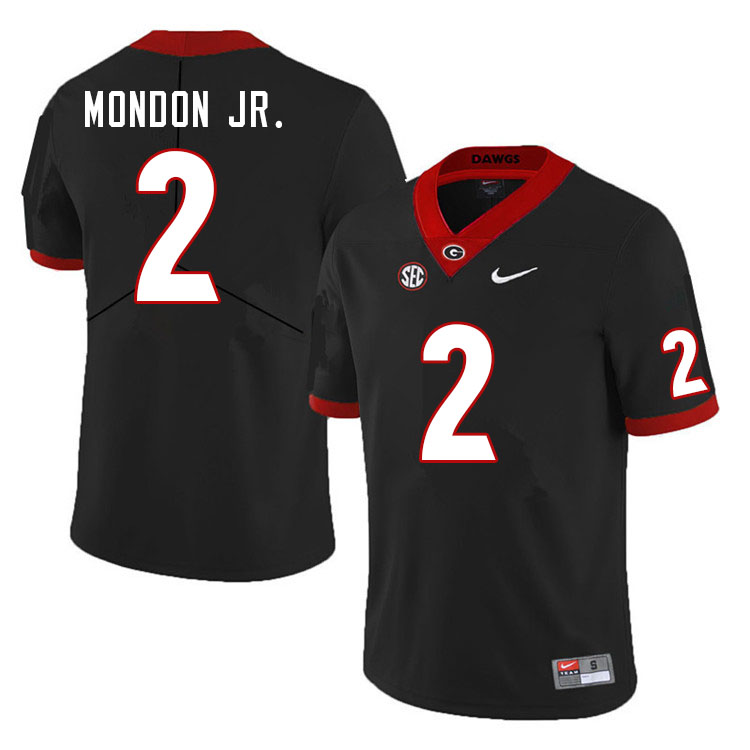 Mens Georgia Bulldogs #2 Smael Mondon Jr. Nike Black Foootball Jersey