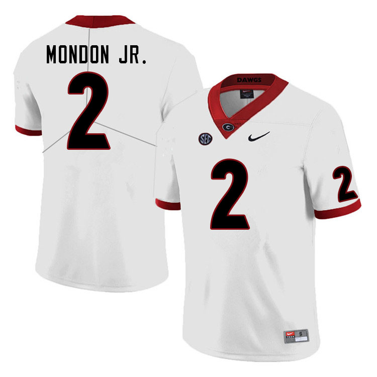 Mens Georgia Bulldogs #2 Smael Mondon Jr. Nike White Foootball Jersey