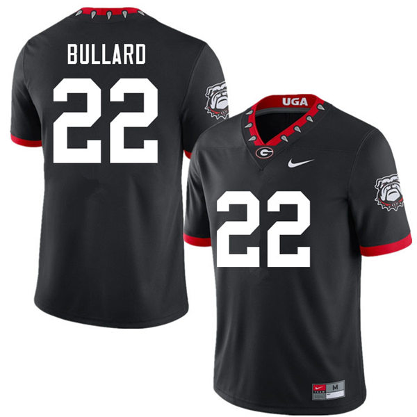 Mens Georgia Bulldogs #22 Javon Bullard Nike Black Alternate Mascot 100th Anniversary College Football Game Jersey