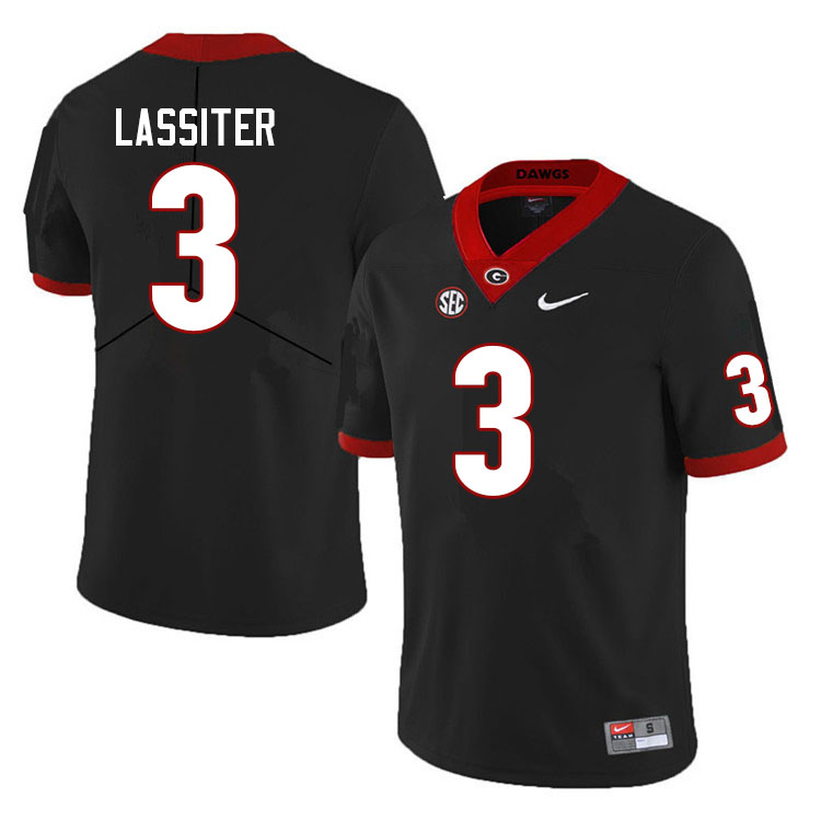 Mens Georgia Bulldogs #3 Kamari Lassiter Nike Black Foootball Jersey