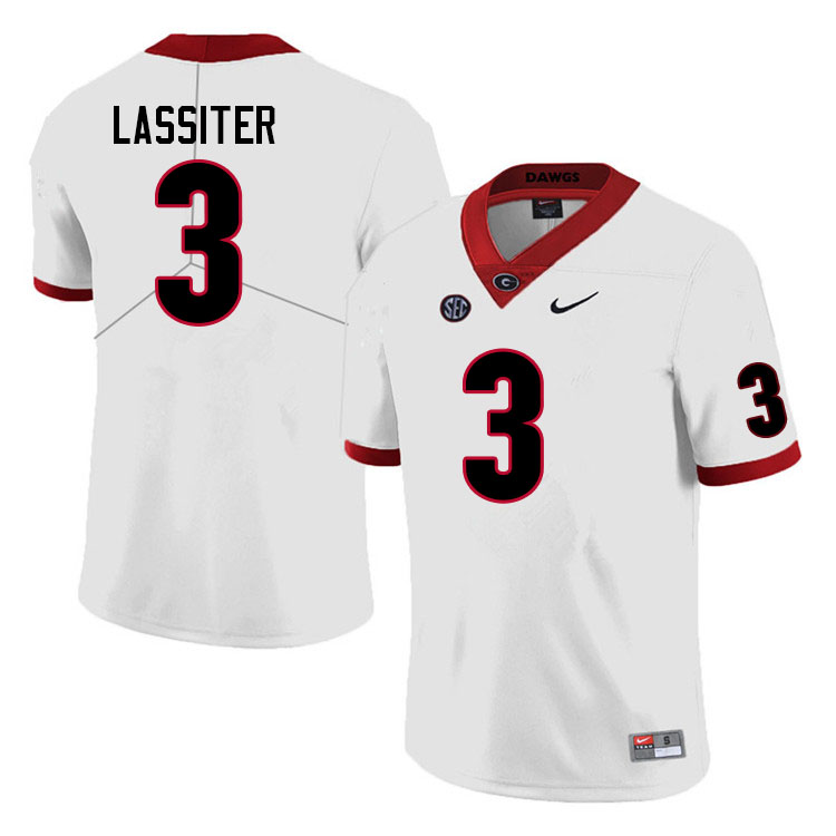 Mens Georgia Bulldogs #3 Kamari Lassiter Nike White Foootball Jersey