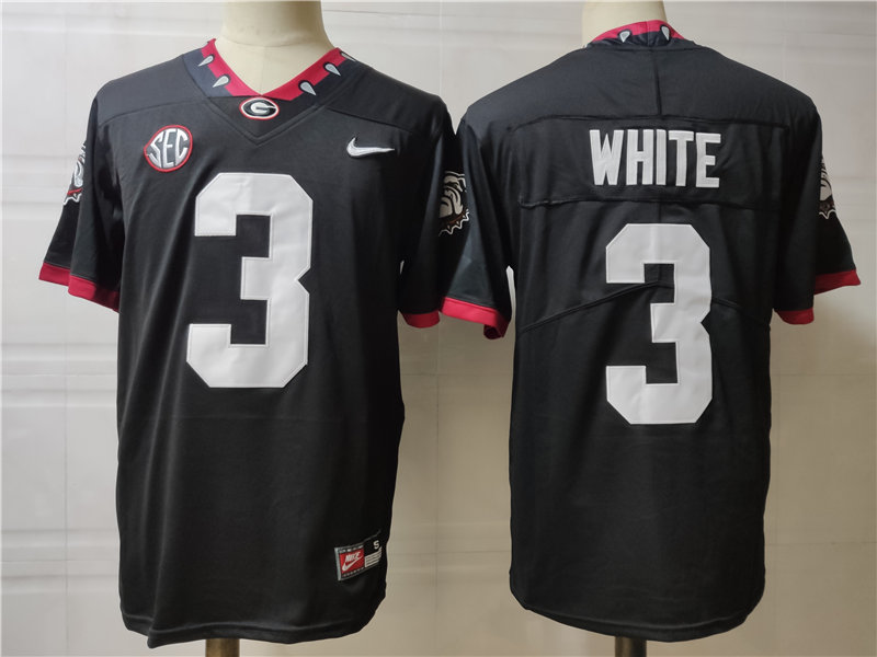 Mens Georgia Bulldogs #3 Zamir White Nike 2020 Black College Foootball Game Jersey