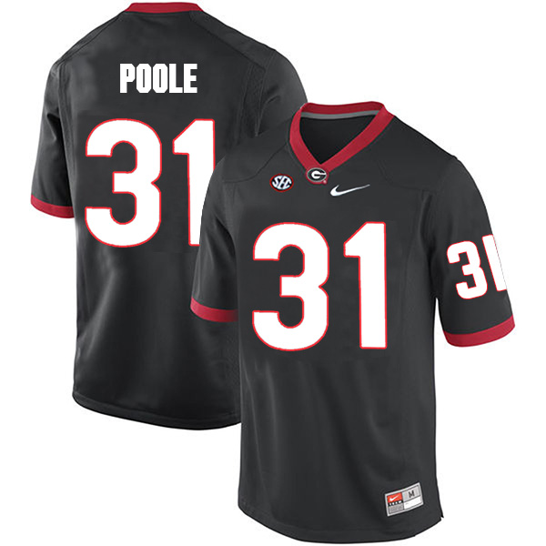 Mens Georgia Bulldogs #31 William Poole Stitched Nike Black Foootball Jersey