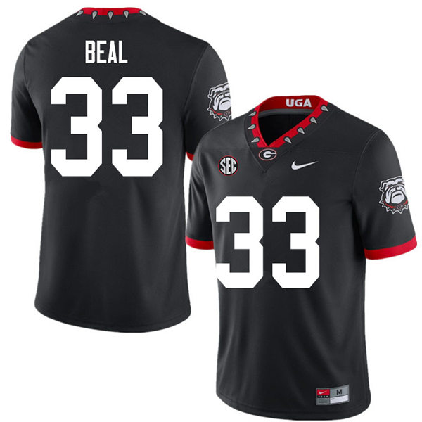Mens Georgia Bulldogs #33 Robert Beal Jr. Nike 2020 Black College Foootball Game Jersey