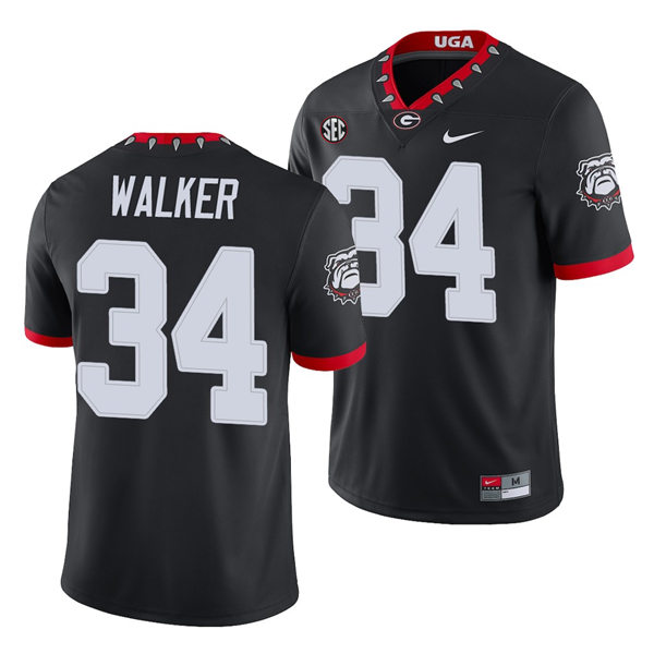 Mens Georgia Bulldogs #34 Herschel Walker Nike 2020 Black College Foootball Game Jersey