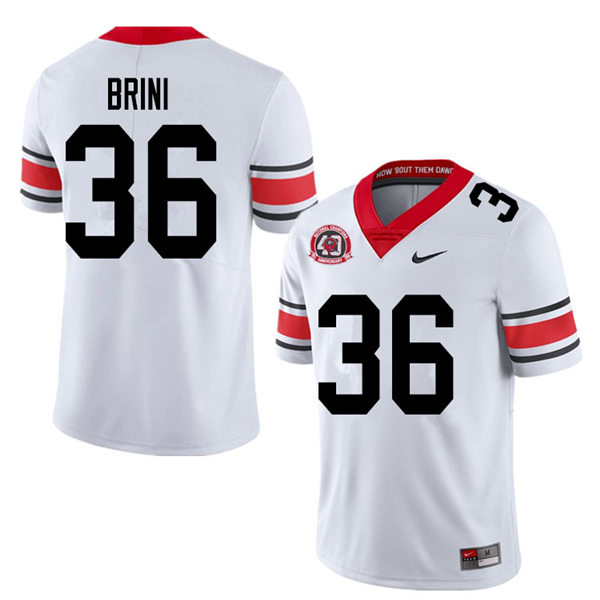 Mens Georgia Bulldogs #36 Latavious Brini Stitched Nike 40th anniversary White alternate football jersey