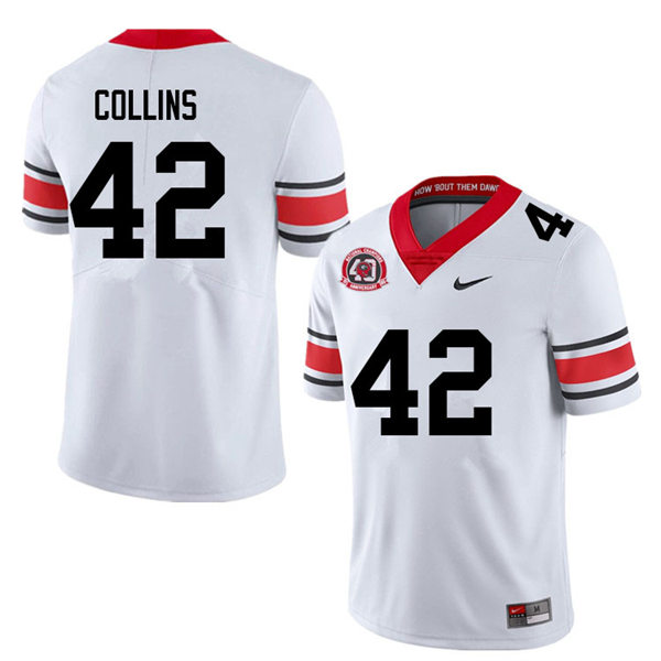 Mens Georgia Bulldogs #42 Graham Collins white alternate 40th anniversary football Jersey