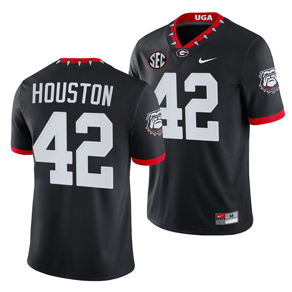 Mens Georgia Bulldogs #42 Justin Houston Nike Black Alternate Mascot 100th Anniversary College Football Game Jerseys