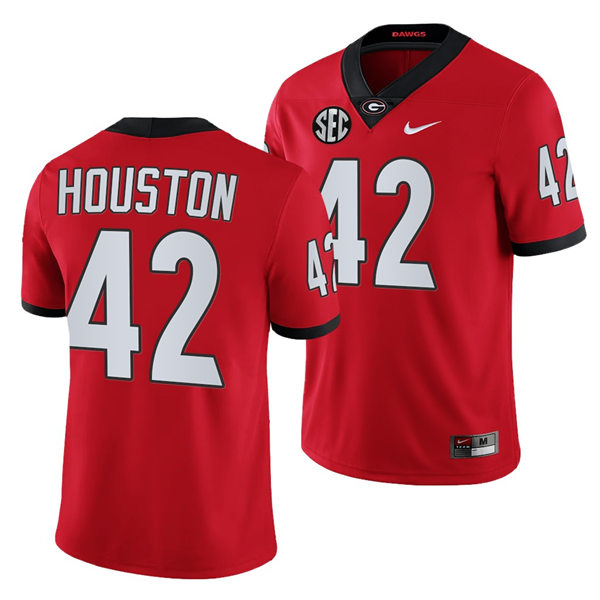 Mens Georgia Bulldogs #42 Justin Houston Nike Red Home College Football Game jerseys