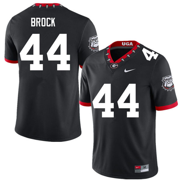 Mens Georgia Bulldogs #44 Cade Brock Black Alternate Mascot 100th Anniversary College Football Game Jersey