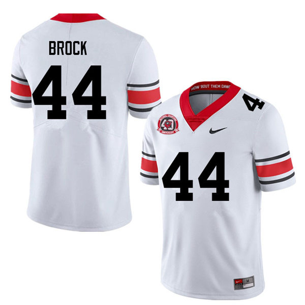 Mens Georgia Bulldogs #44 Cade Brock white alternate 40th anniversary football Jersey