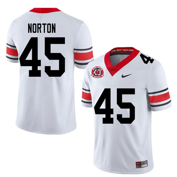 Mens Georgia Bulldogs #45 Bill Norton Stitched Nike 40th anniversary White alternate football jersey