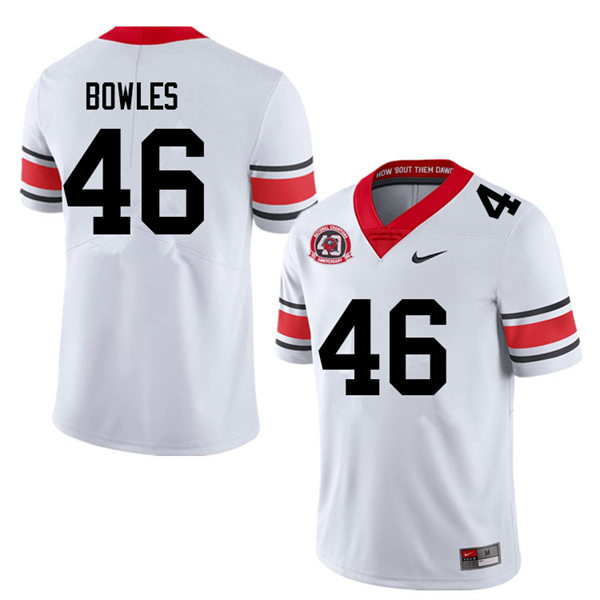 Mens Georgia Bulldogs #46 Payton Bowles white alternate 40th anniversary football Jersey
