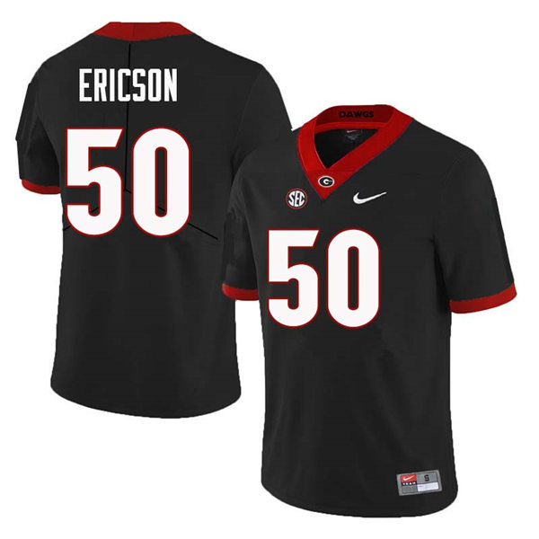 Mens Georgia Bulldogs #50 Warren Ericson Stitched Nike Black Foootball Jersey