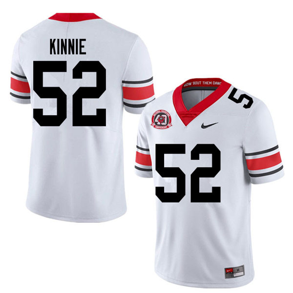 Mens Georgia Bulldogs #52 Cameron Kinnie Stitched Nike 40th anniversary White alternate football jersey