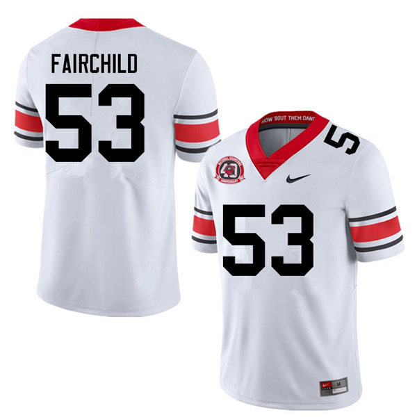 Mens Georgia Bulldogs #53 Dylan Fairchild Stitched Nike 40th anniversary White alternate football jersey