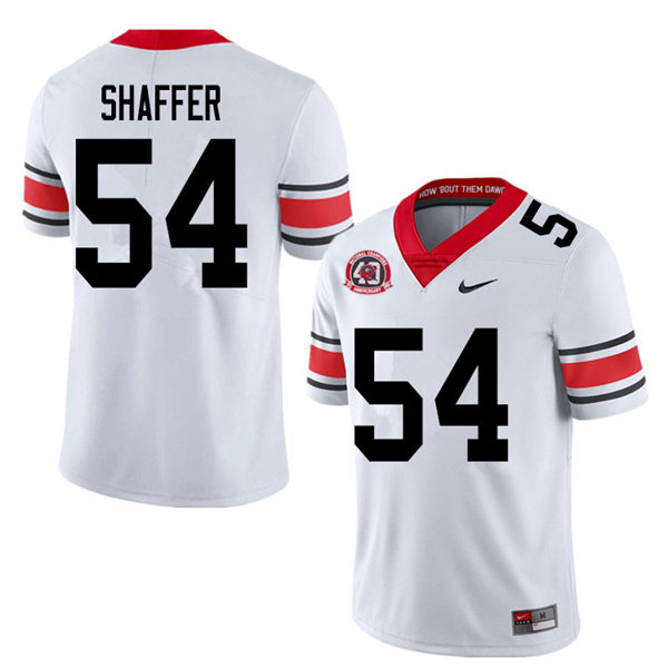 Mens Georgia Bulldogs #54 Justin Shaffer Stitched Nike 40th anniversary White alternate football jersey