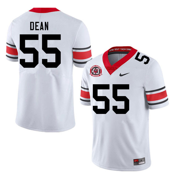 Mens Georgia Bulldogs #55 Marlin Dean Stitched Nike 40th anniversary White alternate football jersey