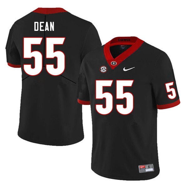 Mens Georgia Bulldogs #55 Marlin Dean Stitched Nike Black Foootball Jersey