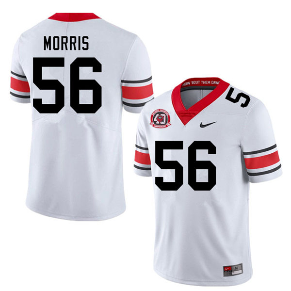 Mens Georgia Bulldogs #56 Micah Morris Stitched Nike 40th anniversary White alternate football jersey