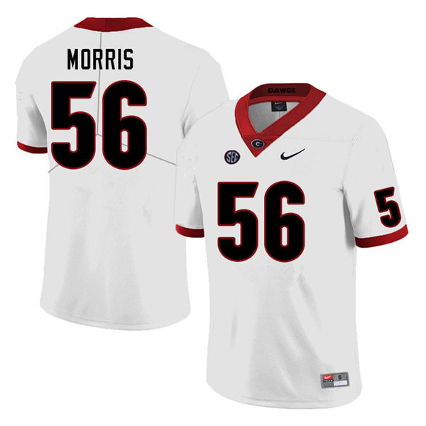 Mens Georgia Bulldogs #56 Micah Morris Stitched Nike Black Foootball Jersey