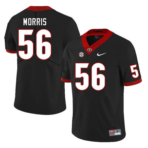 Mens Georgia Bulldogs #56 Micah Morris Stitched Nike White Foootball Jersey