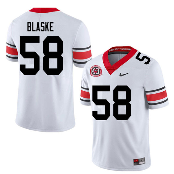 Mens Georgia Bulldogs #58 Austin Blaske Stitched Nike 40th anniversary White alternate football jersey