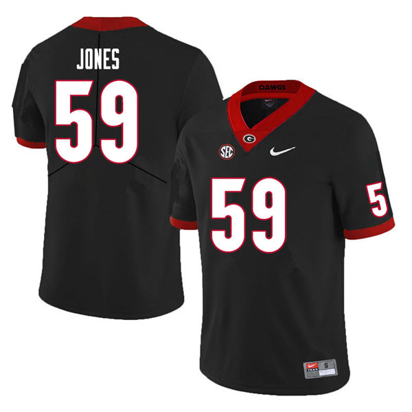 Mens Georgia Bulldogs #59 Broderick Jones Nike Black Foootball Jersey
