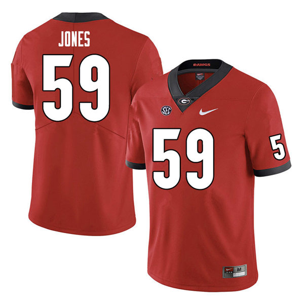 Mens Georgia Bulldogs #59 Broderick Jones Nike Red Home Game Football jersey