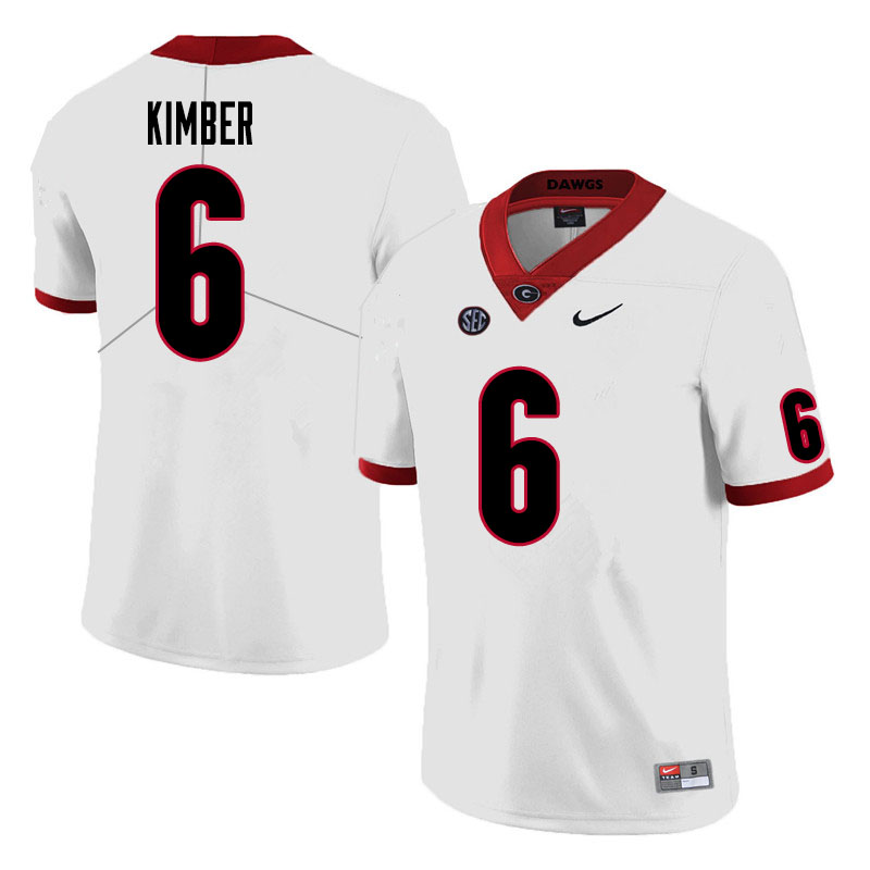 Mens Georgia Bulldogs #6 Jalen Kimber Nike White Foootball Jersey