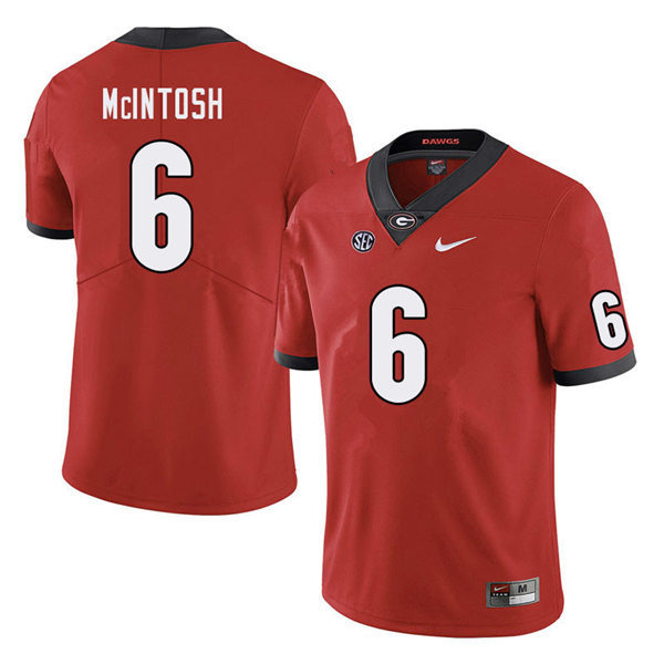 Mens Georgia Bulldogs #6 Kenny McIntosh Stitched Nike Red Home College Football Game jersey