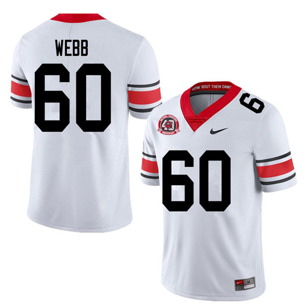 Mens Georgia Bulldogs #60 Clay Webb Stitched Nike 40th anniversary White alternate football jersey