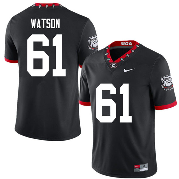 Mens Georgia Bulldogs #61 Blake Watson Stitched Nike Black Alternate Mascot 100th Anniversary College Football