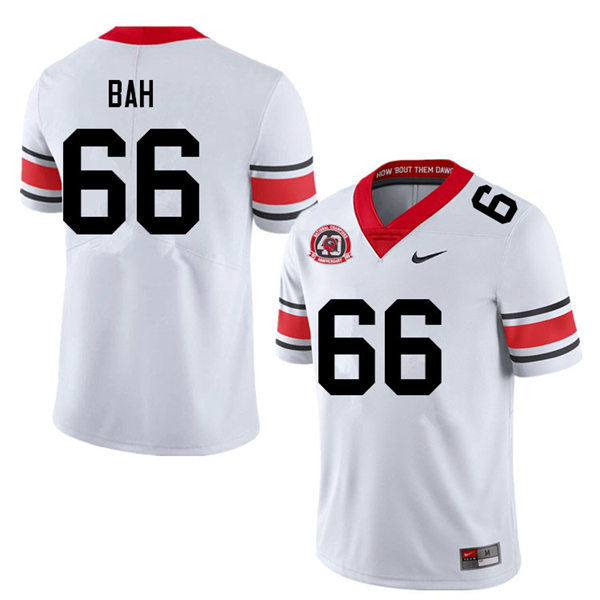 Mens Georgia Bulldogs #66 Aliou Bah white alternate 40th anniversary football Jersey