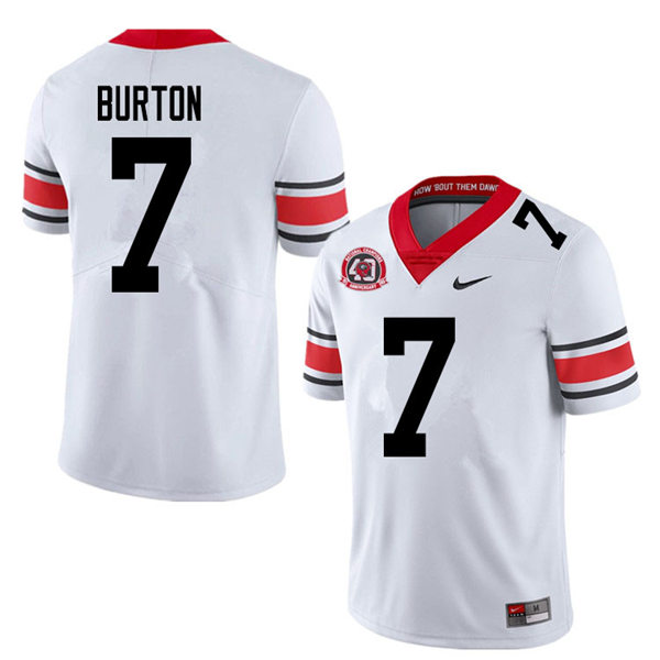 Mens Georgia Bulldogs #7 Jermaine Burton Nike 40th anniversary white alternate football jersey