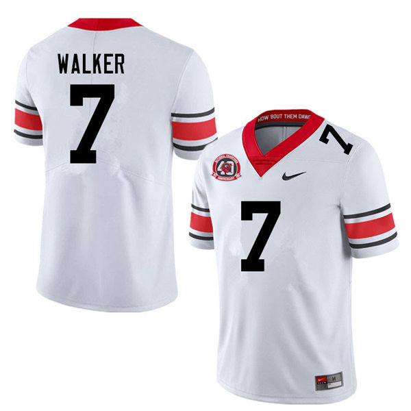 Mens Georgia Bulldogs #7 Quay Walker Stitched Nike 40th anniversary White alternate football jersey