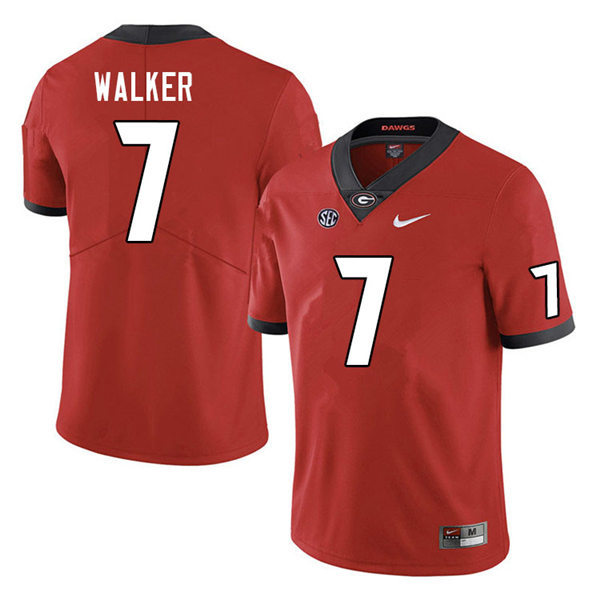 Mens Georgia Bulldogs #7 Quay Walker Stitched Nike Red Home Game Football jersey