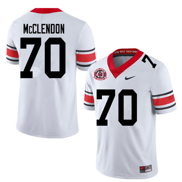 Mens Georgia Bulldogs #70 Warren McClendon Nike 40th anniversary white alternate football jersey
