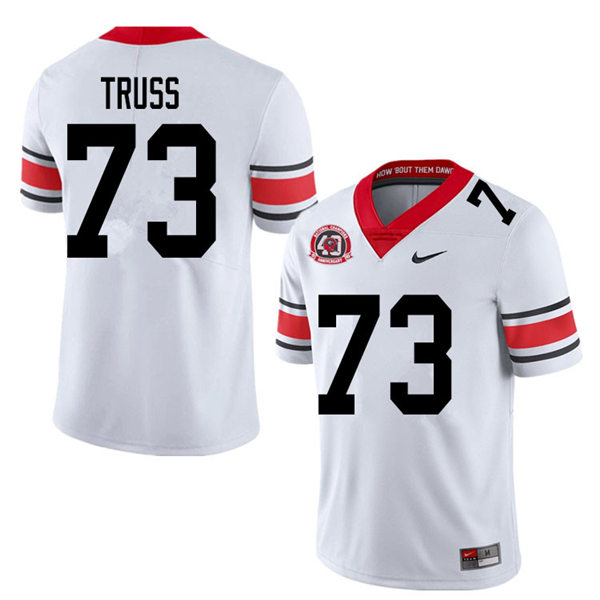 Mens Georgia Bulldogs #73 Xavier Truss Stitched Nike 40th anniversary White alternate football jersey