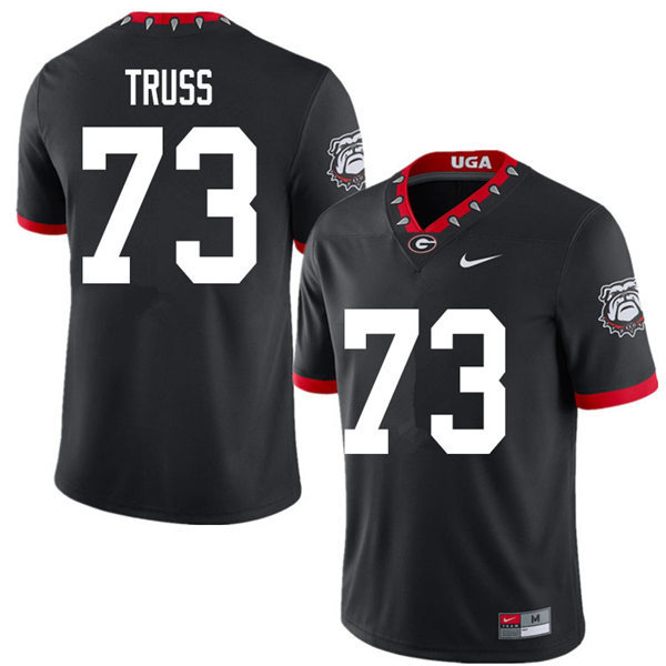 Mens Georgia Bulldogs #73 Xavier Truss Stitched Nike Black Alternate Mascot 100th Anniversary College Football