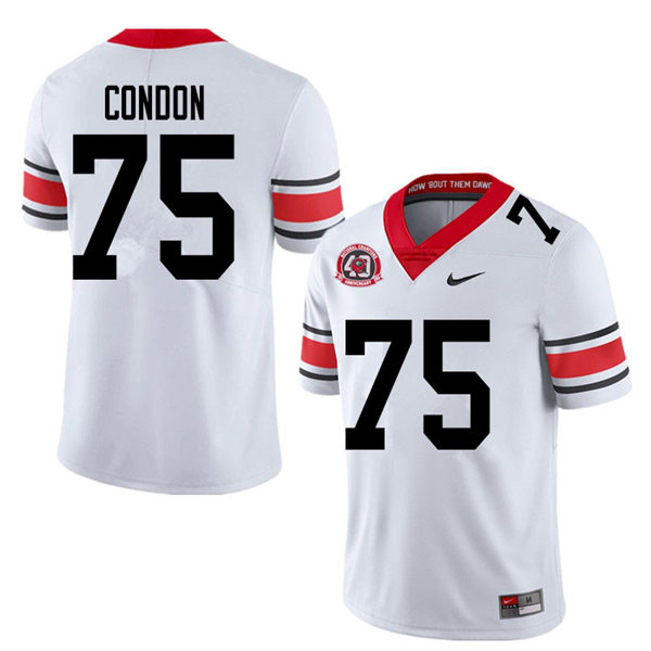 Mens Georgia Bulldogs #75 Owen Condon Stitched Nike 40th anniversary White alternate football jersey