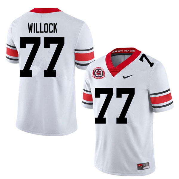 Mens Georgia Bulldogs #77 Devin Willock Stitched Nike 40th anniversary White alternate football jersey