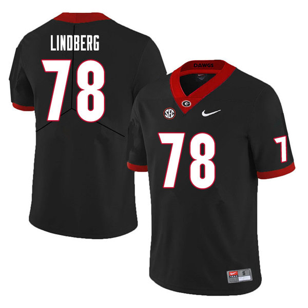 Mens Georgia Bulldogs #78 Chad Lindberg Nike Black Foootball Jersey