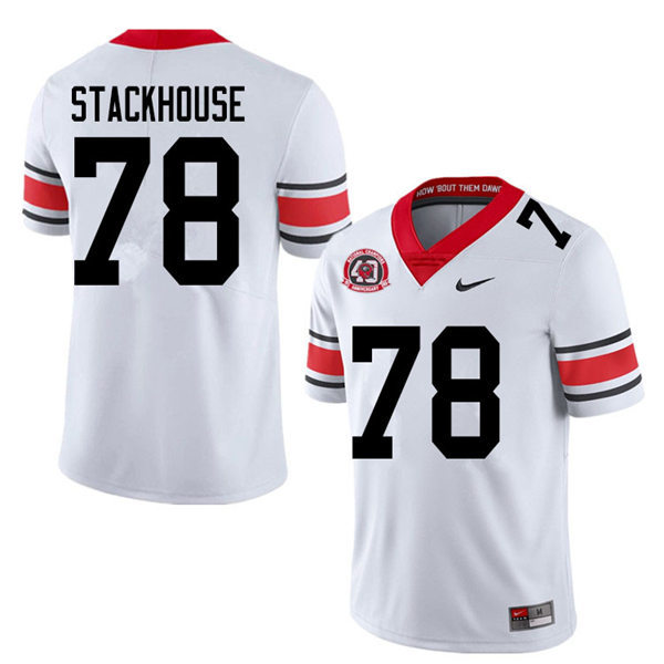 Mens Georgia Bulldogs #78 Nazir Stackhouse Nike 40th anniversary white alternate football jersey